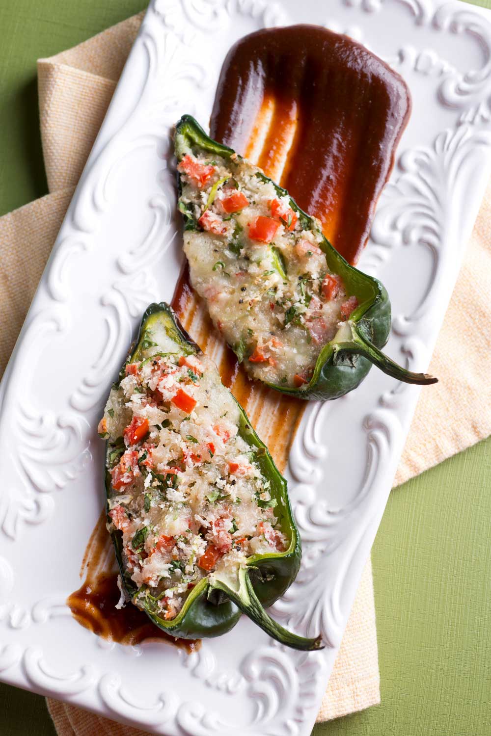 Chili-Stuffed Poblano Peppers