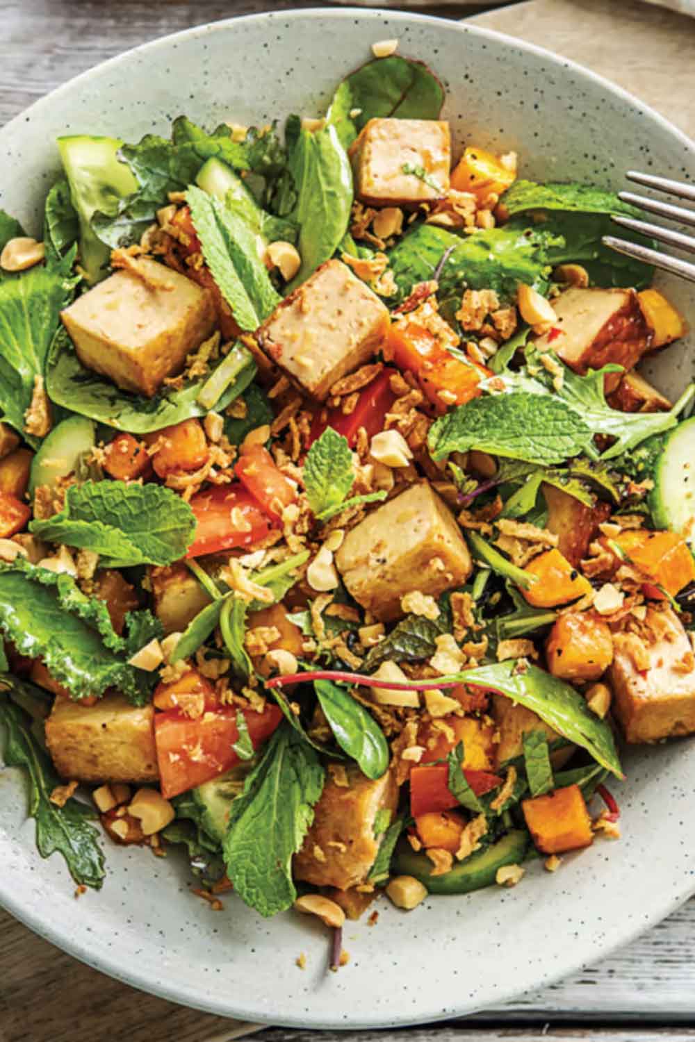 Roast Pumpkin and Tofu Salad with Rice and Quinoa