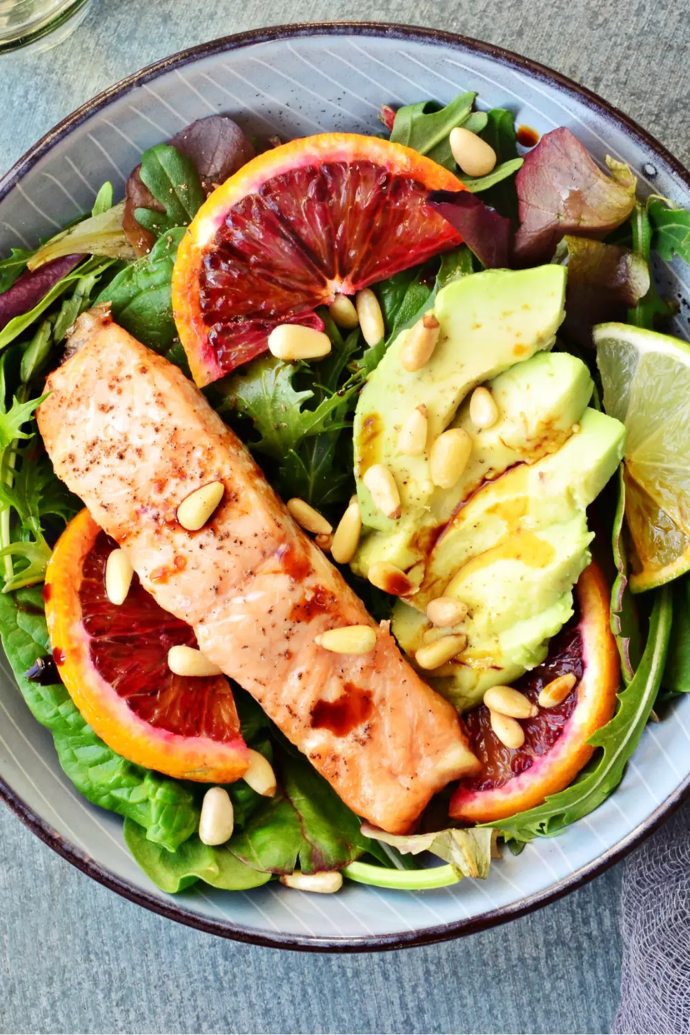 Salmon and Zucchini Salad With Almond Dressing