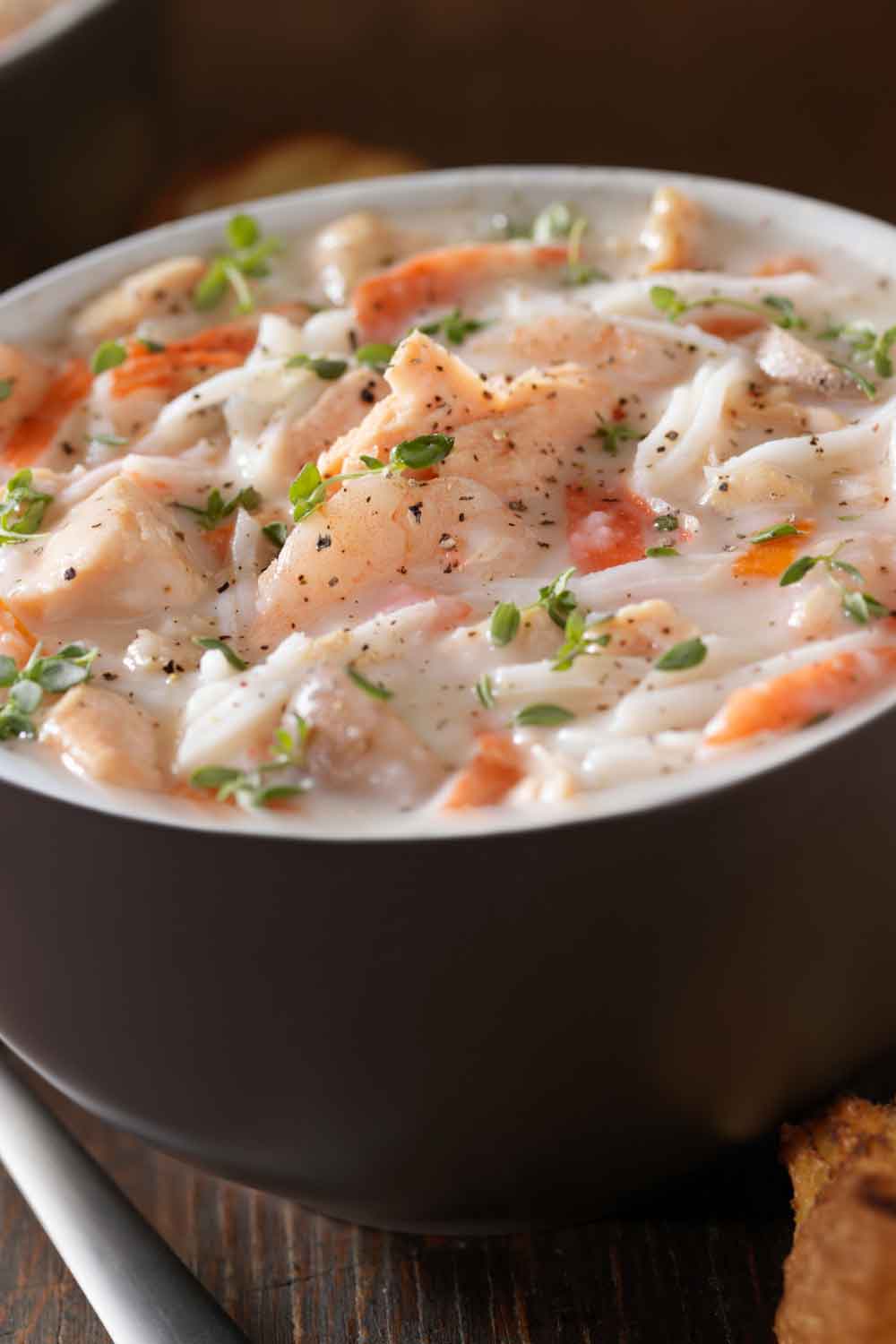 Shrimp Chowder with Herb Drop Biscuits
