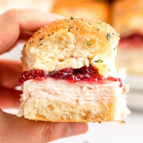 Turkey Sliders with Brie and Cranberry Sauce