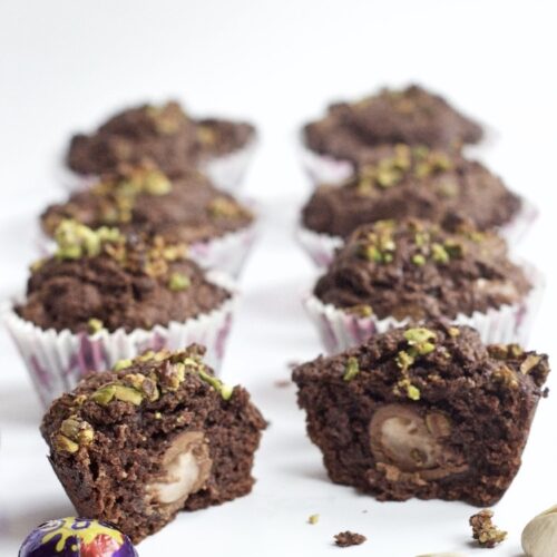 Creme Egg Double Chocolate Muffins